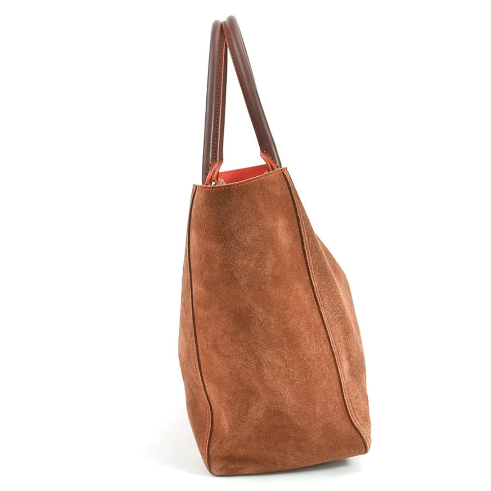 Loewe silver brown leather handbag Anagram tote bag suede
